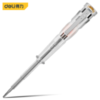 得力工具DL8001G测电笔氖灯醋酸柄(透明)0-250V AC140m