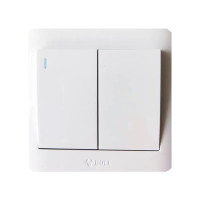 公牛 开关86型G32 K212白色 守护二开双控带荧光开关面板10A