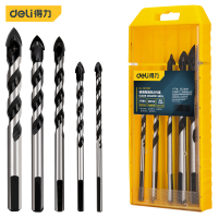 得力(deli)电钻钻头瓷砖钻头玻璃木材金属手电钻多功能合金三角钻头 玻璃陶瓷钻5件套 DL-B5125T