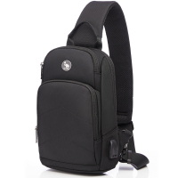 爱华仕 USB可充电胸包 休闲运动斜挎包轻便手机包时尚单肩包OCK5673