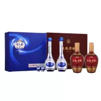 洋河M3 52度500ml*2瓶*1盒+五粮精酿中国红礼盒52度500ml*2瓶*1盒套餐