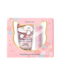 变脸猫 护手霜+唇膏套盒女可爱保湿滋润补水送妈妈礼物 樱花护手霜猫爪唇膏套盒少女可爱便携 2套装 Z