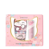变脸猫 护手霜+唇膏套盒女可爱保湿滋润补水送妈妈礼物 樱花护手霜猫爪唇膏套盒少女可爱便携 2套装 Z