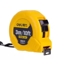 得力 DL9003Y 3米钢卷尺盒尺伸缩尺米尺公英制3m*16mm 定制5把装 1件