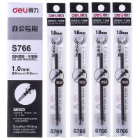 得力(deli)S766 1.0mm黑色中性笔签字笔替芯 子弹头20支/盒