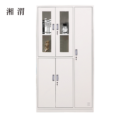湘渭钢制五门玻璃更衣柜员工柜铁皮职工储物柜带锁文件柜鞋柜资料柜子