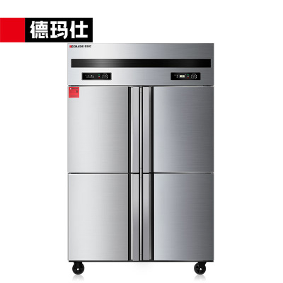 德玛仕(DEMASHI)四门冰箱保鲜柜冷藏冷冻双温立式厨房冰柜商用900L四门双温KCD1.0L4-2W