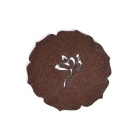 WINTERPALACE茶杯垫 莲花纹养壶垫 防磕垫片 茶垫莲花纹咖啡色约 8片