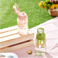 共禾京品 大容量户外运动水杯摇摇杯代餐奶昔蛋白粉搅拌杯清新花茶弹跳杯 花果茶弹跳杯