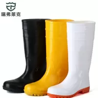 雨鞋防砸防刺耐磨水鞋四季中筒高筒耐油酸碱雨靴 (高筒全白耐油酸碱牛津/防砸 41 1双)