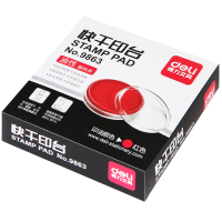 得力(deli) 圆形透明外壳快干印台 红色 9863