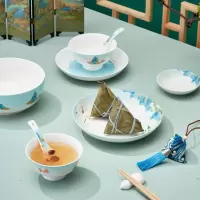 共禾京品 千里江山餐具礼盒碗碟套装耐碰撞强化瓷16件套乔迁送礼仪式感碗筷