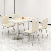 方解实(FANGJIESHI) 不锈钢餐桌椅组合食堂四人餐桌椅