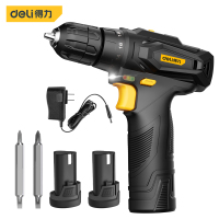 得力(deli)手电钻锂电钻电转手钻充电电钻打孔钻墙无线电动螺丝钻 双锂电款 DL-DZ12-W1D1