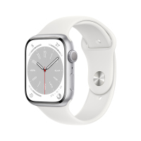 Apple Watch Series 8 智能手表 GPS版 45mm 银色铝金属表壳 运动型表带