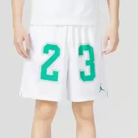 耐克(NIKE)短裤男2023年夏季跑步篮球训练健身休闲时尚舒适双层透气运动裤 DX9672-100/白/幸运绿 S