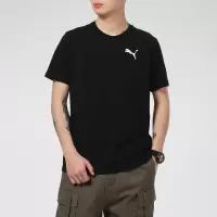 彪马(Puma)t恤男 2023夏季新款休闲服跑步健身训练快干透气运动圆领半袖短袖 845912-01/黑色简约 XL