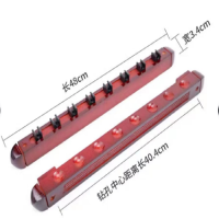 台球杆架壁挂桌球靠杆器实木放置架放杆支架子台球杆配件罗马杆架 8孔实木墙挂式球杆架(酒红色)