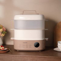 大宇(DAEWOO) DYZL-1215电蒸箱 松露棕双层蒸锅多功能家用智能预约电蒸锅