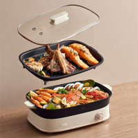 企业定制 小熊(Bear)多功能料理锅 烤涮一体两用锅 电火锅烤肉锅 DHG-D45G5(4台起售)