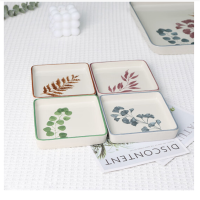 一痕沙 味碟小碟子吐骨碟4只小盘子家用蘸醋碟浅盘小吃碟餐陶瓷碟子平碟 单个装