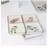 一痕沙 味碟小碟子吐骨碟4只小盘子家用蘸醋碟浅盘小吃碟餐陶瓷碟子平碟 单个装