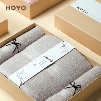 HOYO毛巾精梳丝光棉毛浴三件套 毛巾2条+浴巾1条代