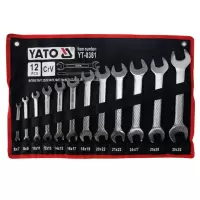 易尔拓 YATO YT-0381 双头呆扳手套装CRV开口固定叉口扳子12件套