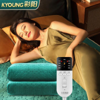 彩阳 水晶绒电热毯 GZCY-08-WT212C 180*120cm 双温双控 墨绿色(条)