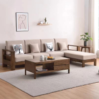 方解实(FANGJIESHI)实木沙发新中式沙发小户型轻奢现代贵妃沙发五人位3610×1760×900