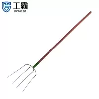 工霸(GONGBA)1.2米槐木柄四齿草叉 铁叉四股大号翻地锄头铁叉子 1把