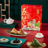 五芳斋 粽子礼盒 五芳鸿福800g 8粽4味4蛋嘉兴特产 端午节送礼员工福利
