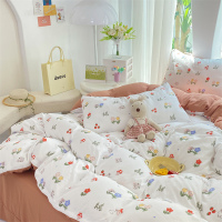 洁丽雅A类双层纱水洗棉麻床品四件套