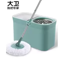 大卫[黄晓明同款]双驱动旋转拖把桶免手洗拖布干湿两用 D11 1杆2头