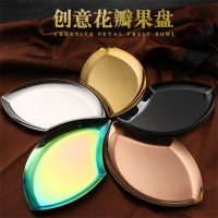 不锈钢花瓣盘 组合拼盘酒店毛巾盘水果甜点餐收纳盘盘子[2个装]