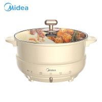 美的(Midea) DH2602Y 多用途锅 家用宿舍煮面4L大容量鸳鸯电火锅 多功能分体式可煎烤炒锅电热锅