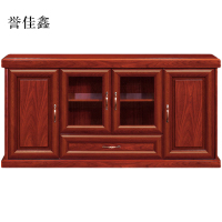 誉佳鑫胡桃色餐边柜简约茶水柜四门1600*400*800[工厂现做 7天内发货]