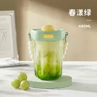 物生物(RELEA)水杯女高颜值大容量塑料杯夏季可爱随手杯户外便携吸管杯子 480ml[Tritan材质]颜色随机