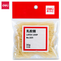 得力(deli)3211 耐用橡皮筋/乳胶圈/橡皮圈/捆扎胶圈 30g/包