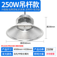 LED工矿灯厂房灯工厂仓库车间工业吊灯天棚灯 250W 白光吊杆款-011 货期1-2天