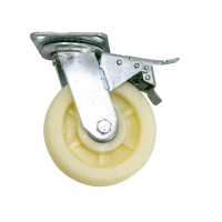 苏宁宜品推荐白色加厚尼龙轮 6寸重型 万向刹车轮