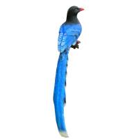 仿真小鸟摆件蓝鹊树脂工艺品户外花园庭院动物雕塑树上挂饰装饰品 (2只)