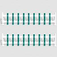 PVC草坪护栏 塑钢围栏绿化带栅栏户外社区公园花坛篱笆室外栏杆 绿色 高60公分 长一米