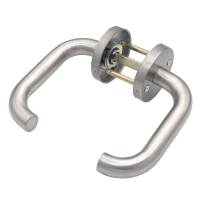 防火门锁把 手消防门执手 过道门把手防火锁门把手拉手配件大全锁芯 9*9mm圆管拉手