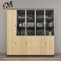 金菲罗格办公柜木质组合书柜玻璃门落地柜