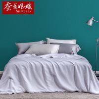 蚕花娘娘全涤磨毛面料 99%桑蚕丝玫瑰足迹夏被1500g白色 200*230