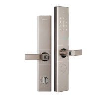 西门子(SIEMENS) 指纹锁智能锁家用防盗门锁 E350香槟金(LX)