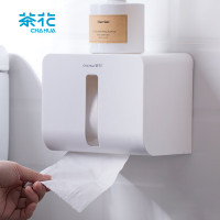 茶花纸巾盒 厕所抽纸盒 卫生间置物架免打孔卷纸架 255004