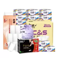 洁柔家庭用纸组合(44包+10卷+80节)