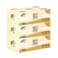 清风 B338C3N原木二层200抽盒抽纸 3盒/提 单位:提